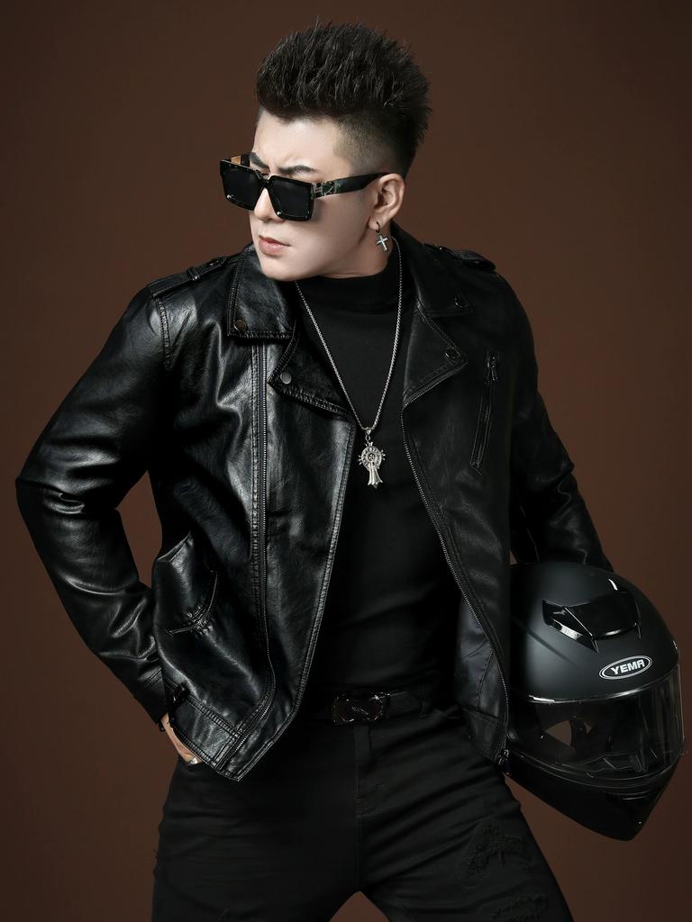 European-Style Men's Trendy Brand Stylish Motorcycle Jacket 2025 Autumn New Fashion Suit Collar Leather Jacket Men's Coat