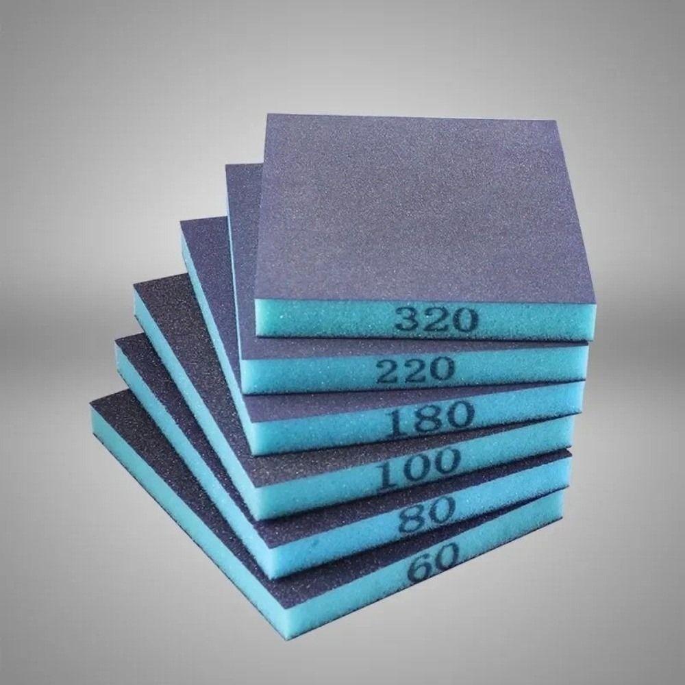 6Pcs/set Durable Reusable Sanding Sponge 60-320 Grit 12*10cm Sanding Blocks Multi-Purpose Grinding Sponge Metal Polishing