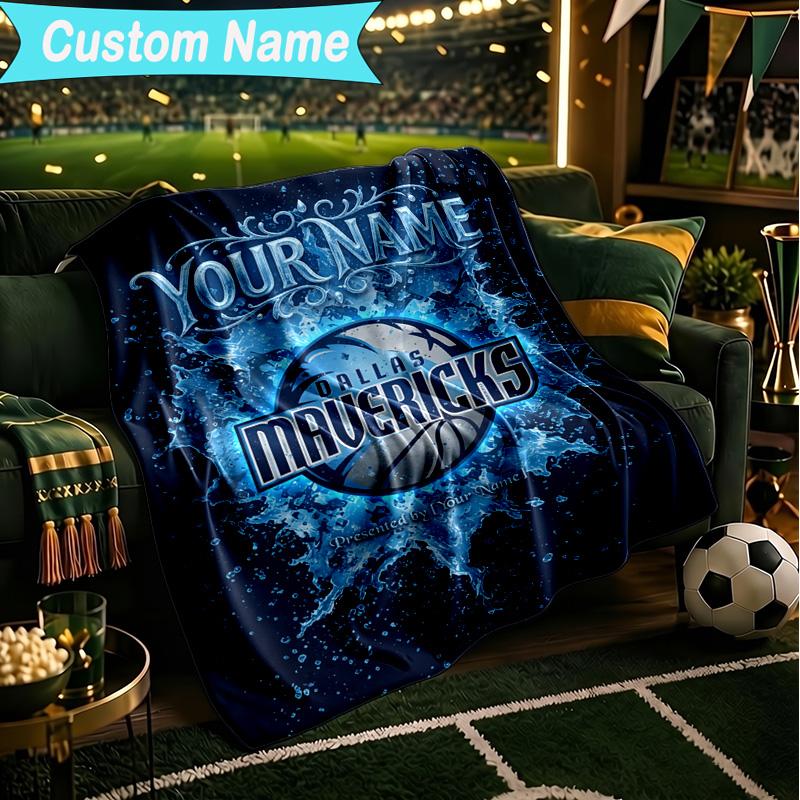 1PC Custom Name Blanket MAVERICKS LOGO Flannel blankets Patterns Throw Blanket All-Season Soft Gift for Couch, Bed, Camping, Birthday gifts