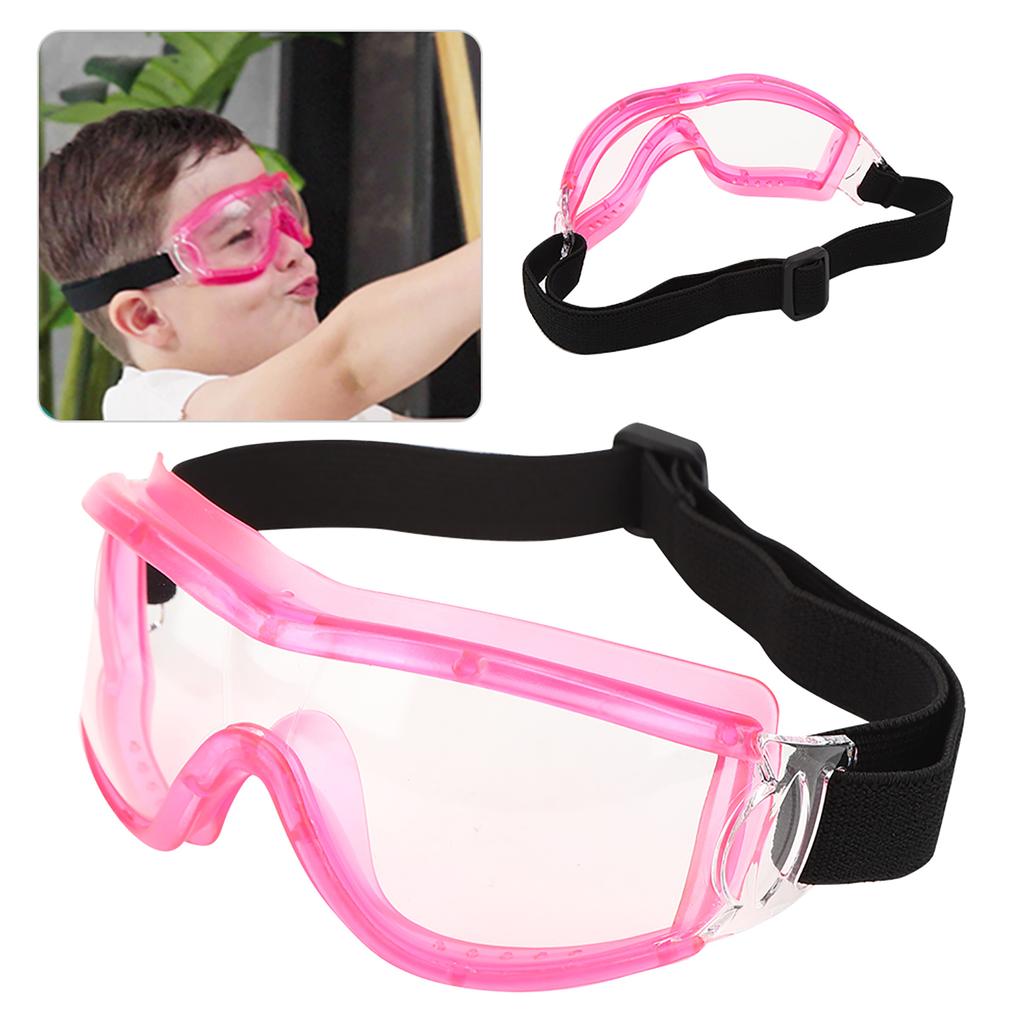 Children Safety Goggles AntiSpittle Kid Antifog Transparent Outdoor Protective Glasses(rose )
