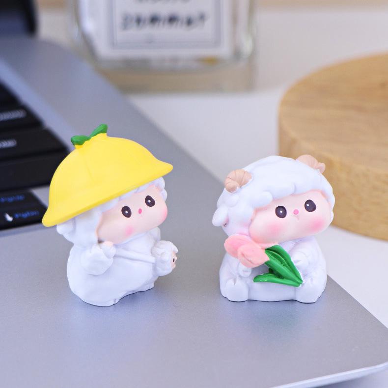 Little Sheep Mini Ornament - Cute Decoration for Desktop, Car Console, or Workstation
