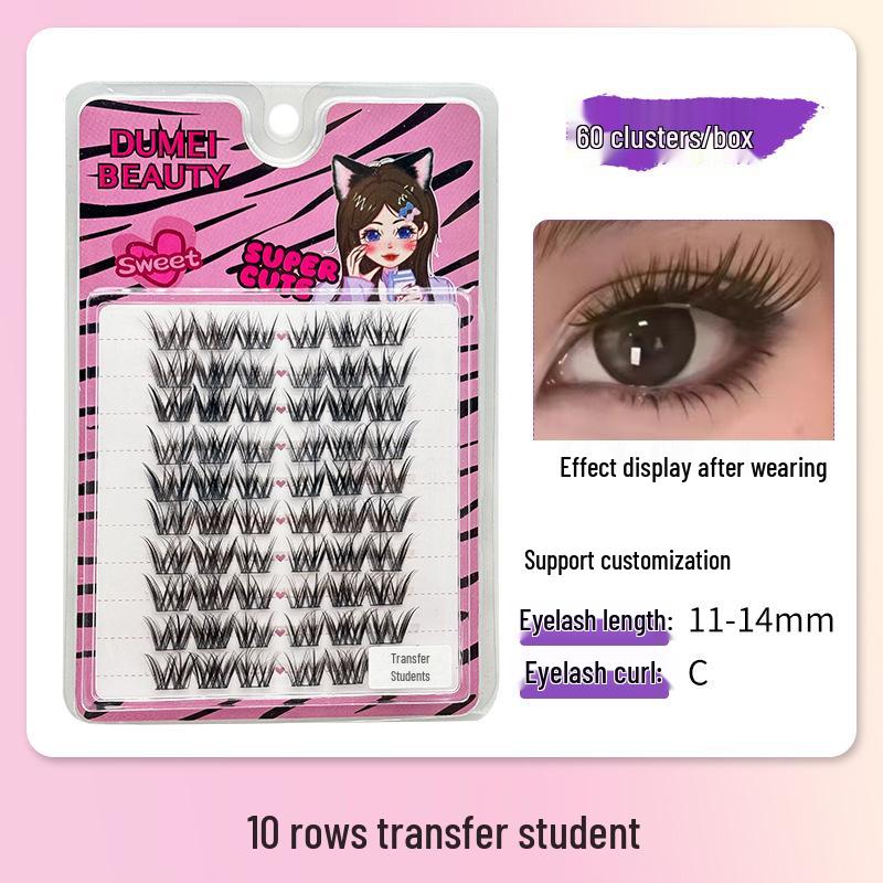 10-Row Autumn Leaf & Sunflower Faux Eyelashes - Flat, Glue-Free