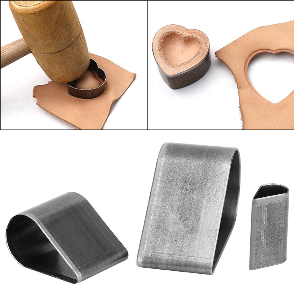 Set Taglierini per Artigianato in Pelle Fai da Te 3 pezzi Stampo Coltello Matrice Modello Strumento di Taglio Punzonatura (Goccia d'acqua)