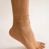 Love Beaded Punk Chain Anklet Set, Hip Hop Personality Snake Bone Chain Foot Jewelry Anklet
