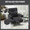 Single Sofa Bed, 3-in-1 Convertible Folding Chair Bed with Adjustable Backrest, Removable Armrests, Black