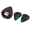 Rosewood Adhesive Pick Case Box Organizer Pickholder With 2Pcs Picks Plectrums For Guitars Bass Ukulele Banjo Mandolin