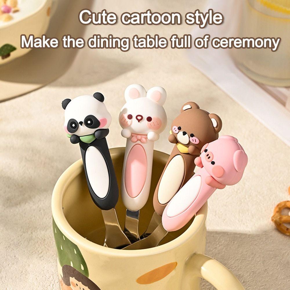 316 Stainless Baby Special Feeding Spoon Silicone Stirring Spoon Creative Deepen Soup Spoon