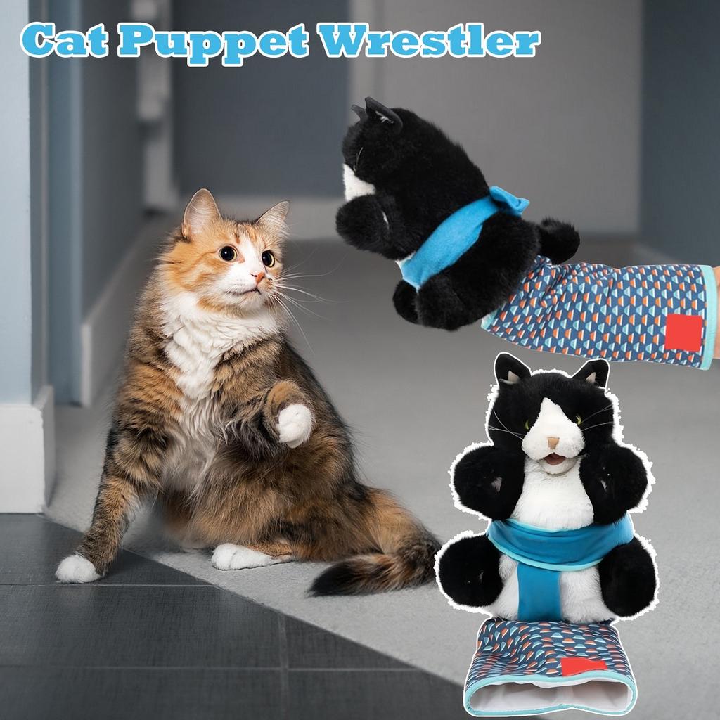 Cat Puppet Wrestlers, Cat Hand Puppet Plush Animal Toy With Sturdy Padding For Safe Interactive Play