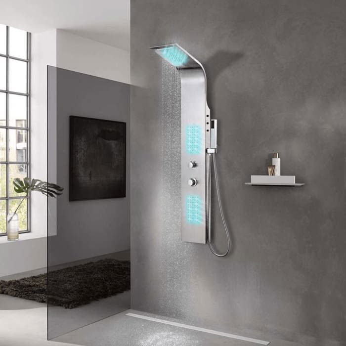 VidaXL Curved Stainless Steel Shower Panel System 142370