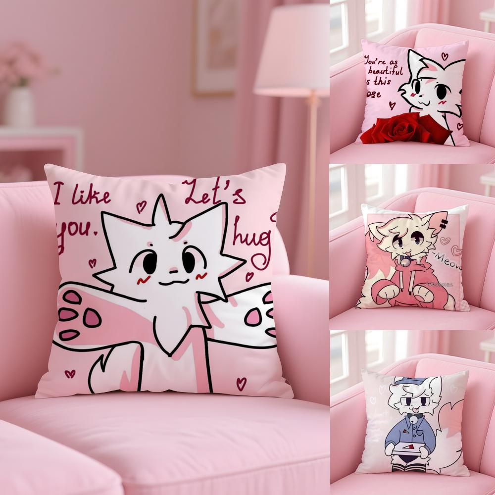 BBoykisser Cat Cute Cushion Cover Plush Fabric Soft DoubleSided Printed Sofa Warm Winter Home Gift Pillow Cover