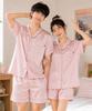 PALAN Clear Silk Couple Short-Sleeve Pajamas Cool Summer Pajama Top And Bottom Set