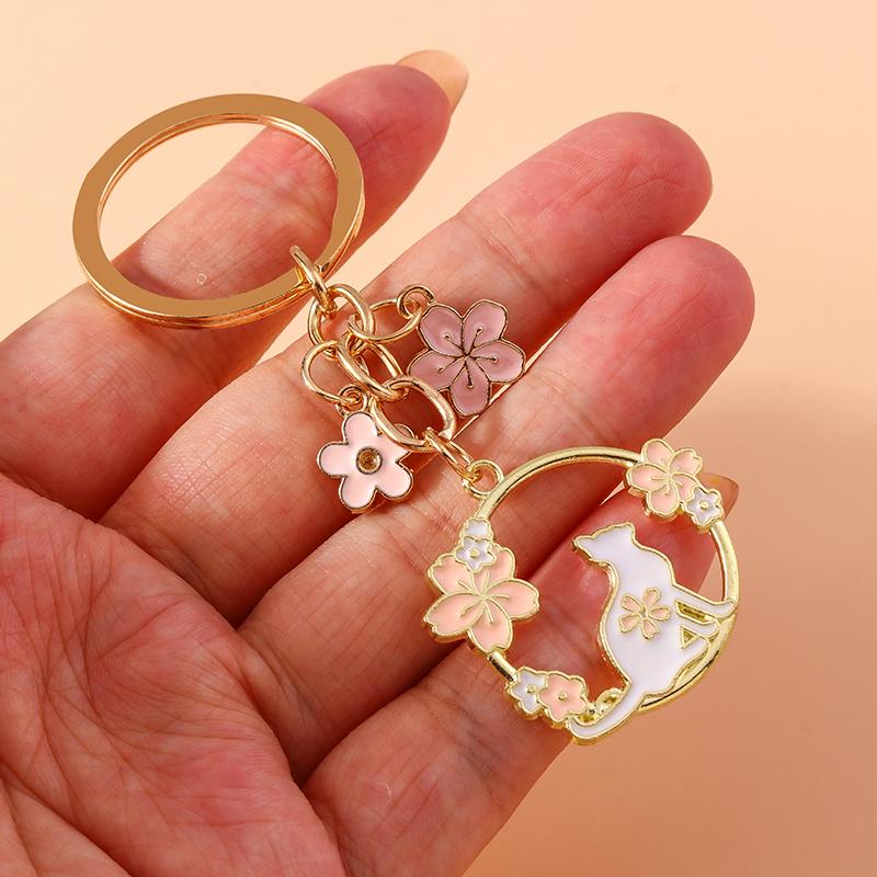 Aihua Cute Enamel Puppy Cats Keychain for Women Girls BFF Bestfriends Handbag Pendant Birthday Jewelry Gifts