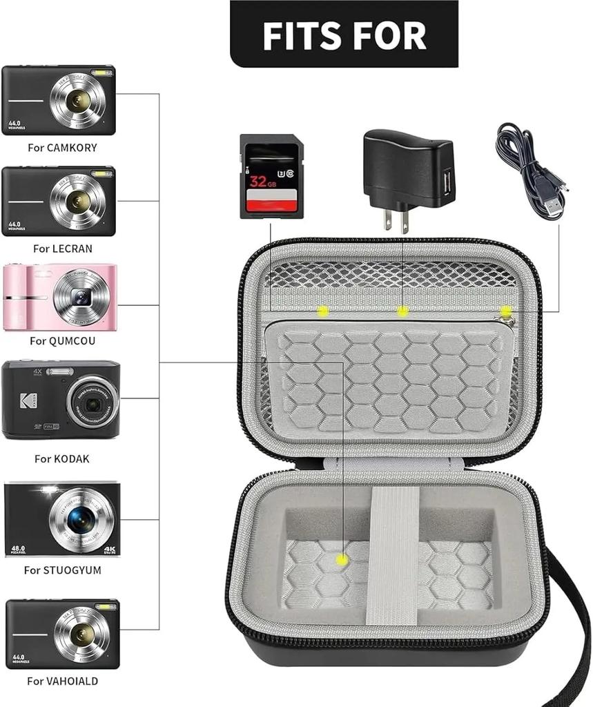 Digital Camera Protective Case, Compatible With 21mp 2.7 Inch Screen Cameras For Travel And Storage