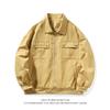 Spring and Autumn Cargo Jacket Men's Lapel Casual Solid Color Retro Casual Men's Plus Size Fashion Jacket Loose
