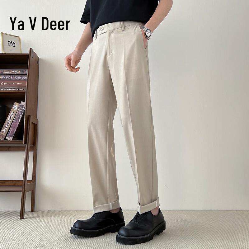 Yalu Men s Summer Cropped Straight-Leg Trousers 29