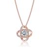 Rockyu Women's Necklace - Popular Brand - Pink Gold, Zirconia, Large Diamond, Windmill, Planet Pendant - Beautiful Sterling Silver 925 Necklace - New