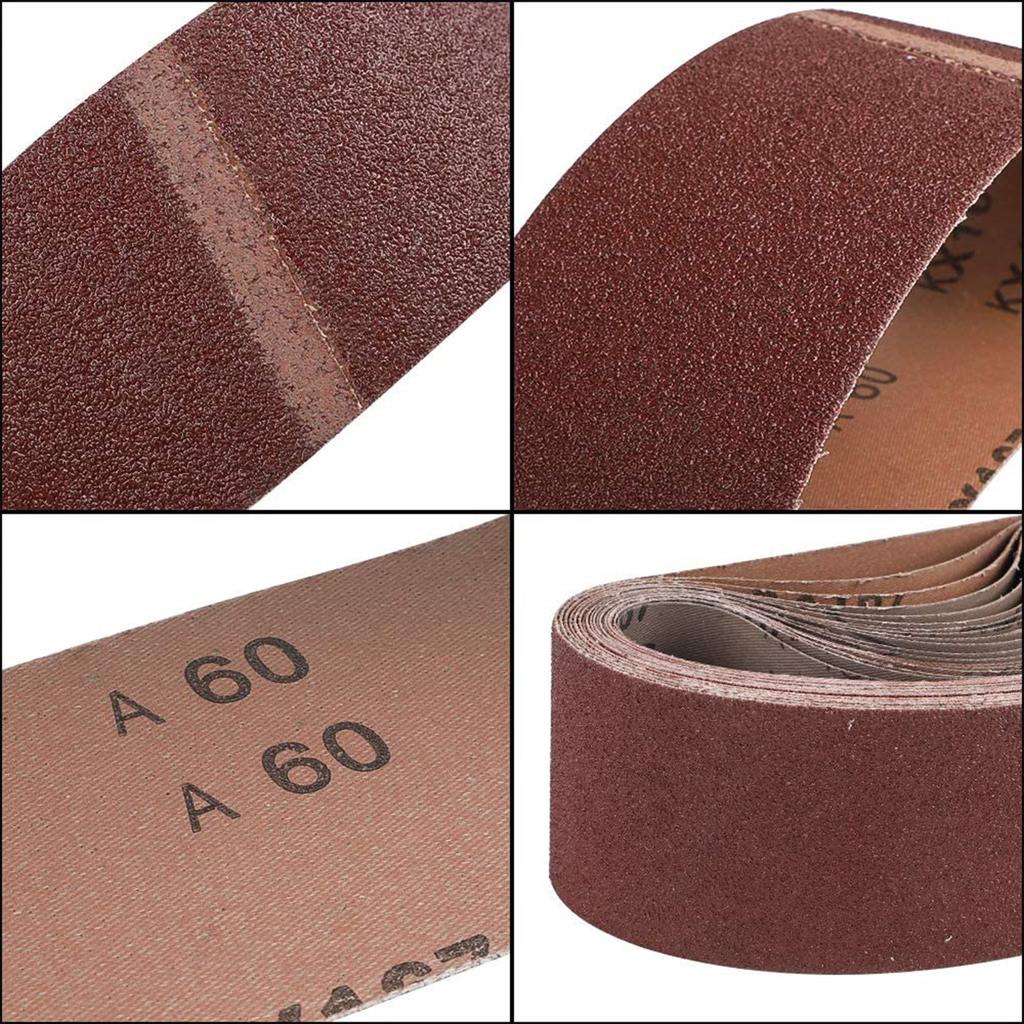 3 X 18 Inch Sanding Belts (76x457mm), 18 Per Pack Aluminum Oxide Sanding Belts (3 Each of 60 80 120
