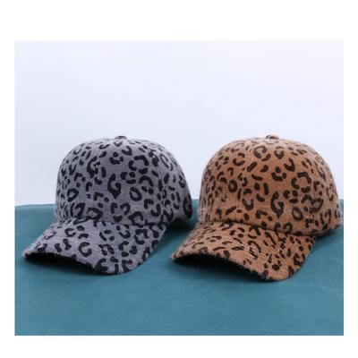 Explosive Hat Women Autumn and Winter Leopard Print Baseball Cap Outdoor Warm Plush Cap for Men