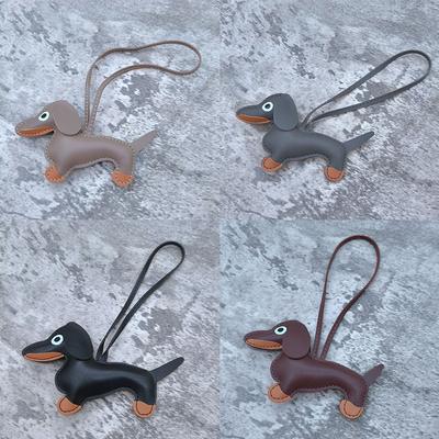 Classico carino in pelle cucciolo cane portachiavi ciondolo adorabile bassotto borsa ciondolo telefono ciondolo portachiavi accessori