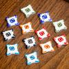 Hand-Painted Four-Pointed Star Ceramic Button - Handmade Clothing Accessory with Chinese Knot Design