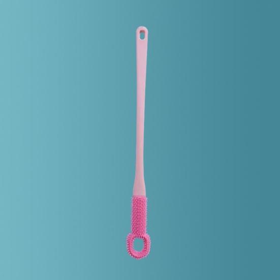 2 Pcs Toe Cleaning Brush Silicone Foot Scrubber with 15.7" Long Handle Soft Cleaning Shower Brush Foot Care Tool for Seniors Elderly Men Women