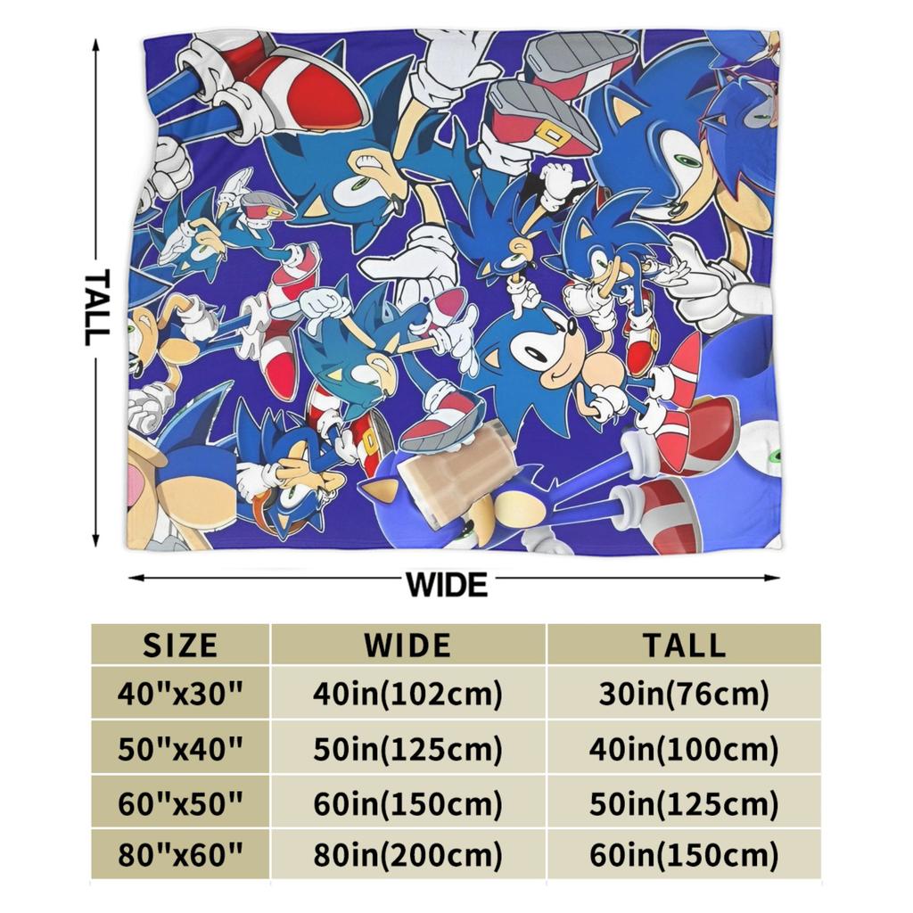 Shadow Game Blanket Cover Soniced Cartoon Flannel Throw Blankets Bedding Couch Decoration Ultra-Soft Warm Bedspread
