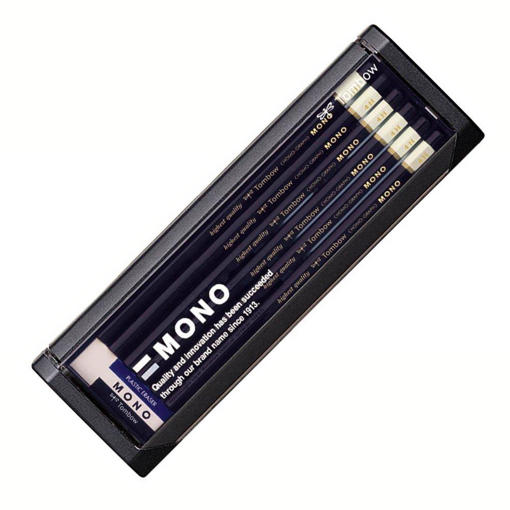 

Tombow 4H MONO Pencils Pencils with with MONO for Drafting and 1 Dozen (High-Standard Ultra-Fine Leads) Eraser, Drawing, (MONO-4H)