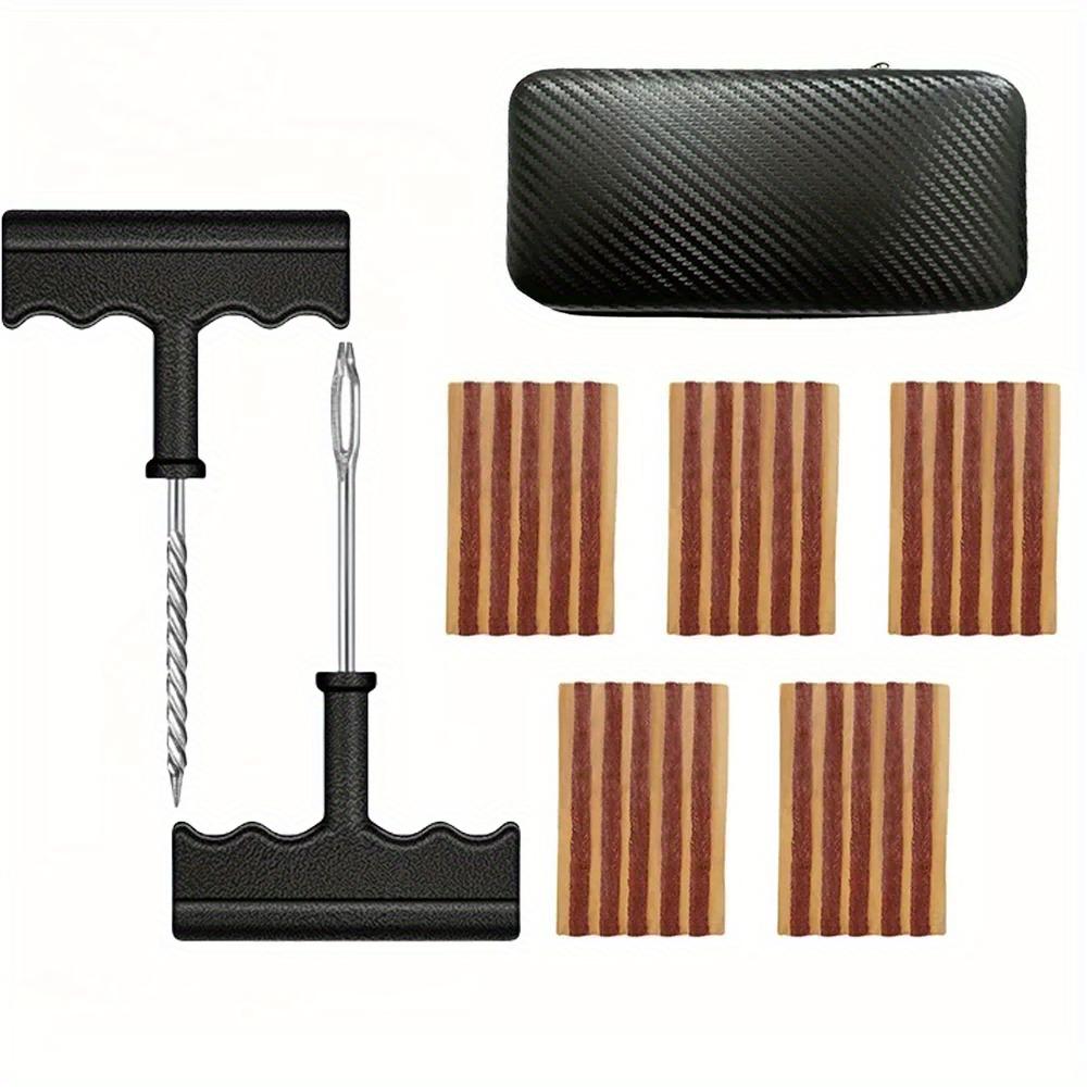 

Emergency Flat Tire Repair Kit for Car & Motorcycle. Quick Puncture Plug Tool Set Ergonomic T-Handle, Heavy Duty & Portable