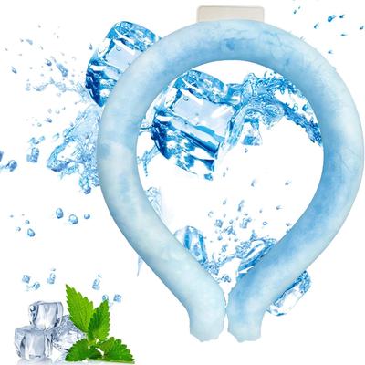 Nackenkühlrohr, Kühlende Nackenwickel für Draußen Drinnen, Wiederverwendbare Kühler Eisring, Kühler für Sommer Heißes Wetter Gel Eispack (blau)