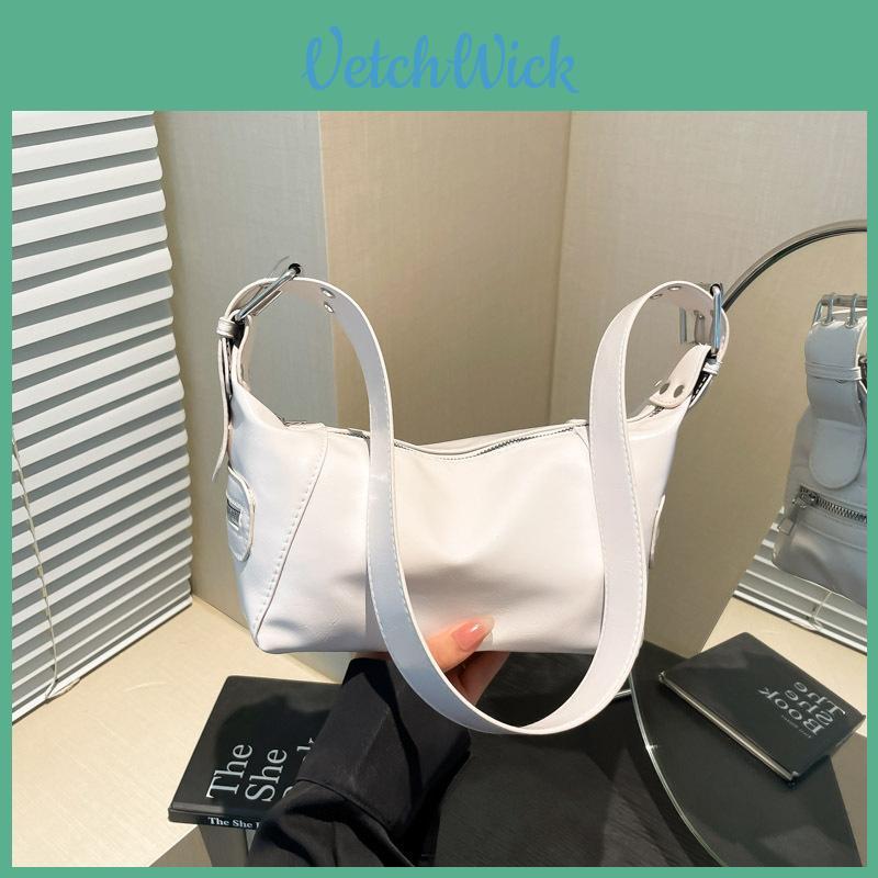 Simple Solid Color Women Casual Pu Leather Shoulder Bag For Everyday Use