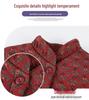 Floral Velvet-Lined Winter Coat for Elderly Women - Warm Cotton Jacket with Stand Collar