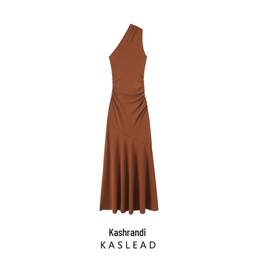 

Spring 2025 Women s European American Asymmetrical Slimming Dress Medium