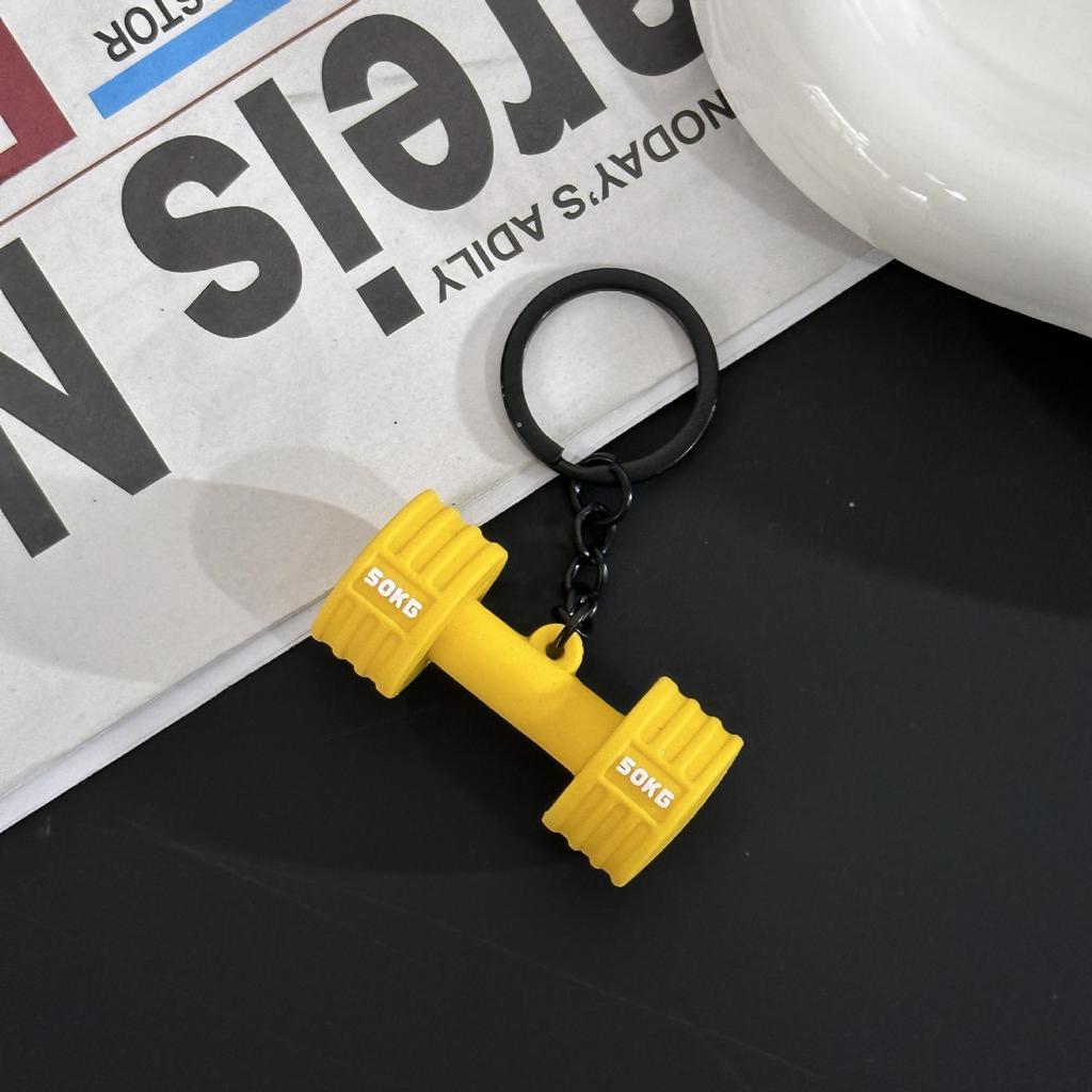 Fitness Series Gummi-Schlüsselanhänger: Hantel- & Kurzhantel-Anhänger für Geschenke