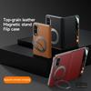 Original Luxury Genuine Leather Magnetic Case For Samsung Galaxy Z Fol8 Fold 8 Metal Ring Holder Bracket Window View Flip Cover