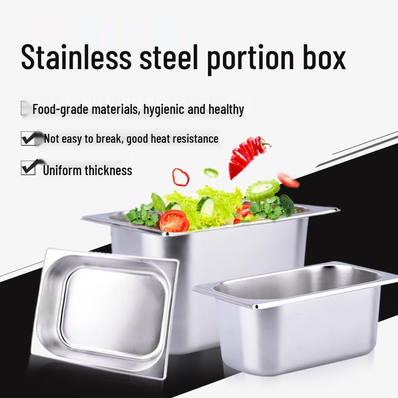 Rectangular Stainless Steel Serving Pans with Lids - Ideal for Mala Tang, Vegetables, Milk Tea, and Ice Cream
