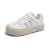 Women's Thick-Soled Simple Mesh Breathable White Shoes Summer New Fashion All-Matching Lace-up Casual Sports Skate Shoes