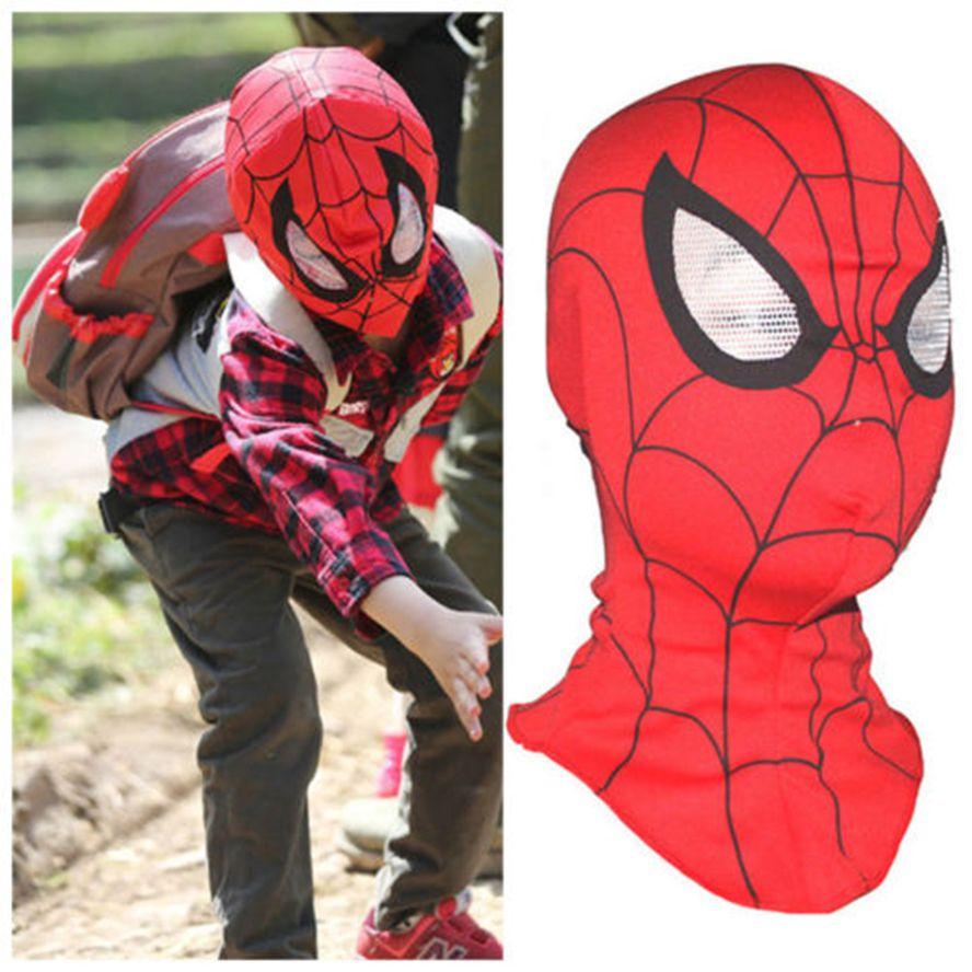 Lebendige Kinder Spiderman Maske Vollkopf Cosplay Mit Weichen Handschuhen Für Halloween Spaß