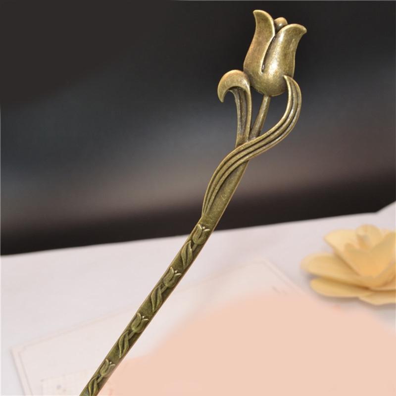 Electroplate Antique Bronze Hairpin for Han Costume Buyao Hair Stick Comb and Sticks Nonslip Stage Accessories 12PCS
