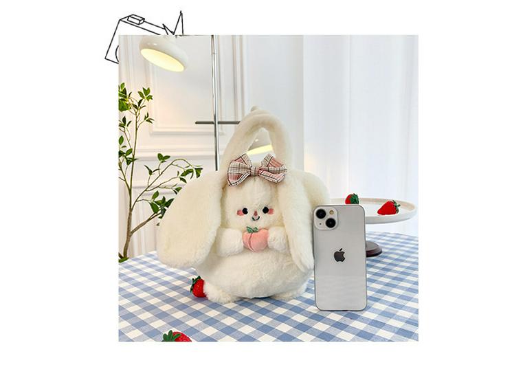 Japanese Cute Avocado Rabbit Plush Handbag - Soft Crossbody Bag for Girls
