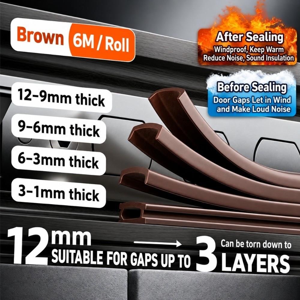 Anti-Collision Door Seal Strip Soundproof Door Gap Seal Door Weather Stripping  Entry Door Sealing