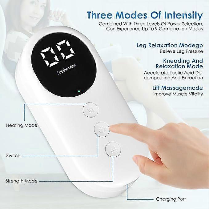 Cordless Calf Massager with Heat, Leg Massager for Pain and Circulation with 3 Modes and 3 Intensities,Revitive Circulation Booster for Legs,Type-C Re