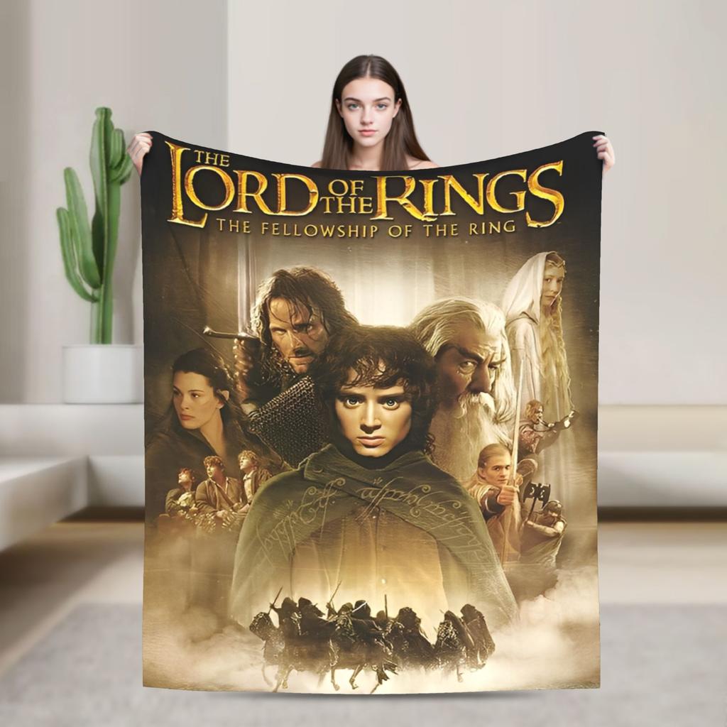 L-Lords Of The R-Rings  Blanket  Travel Office Flannel Throw Blanket For Bedroom Soft Warm Design Quality Bedspread