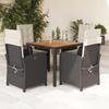 VidaXL Garden Dining Set with Cushions 5 Pcs, Table and Chairs with Adjustable Backrest, Outdoor Patio Furniture 3212223