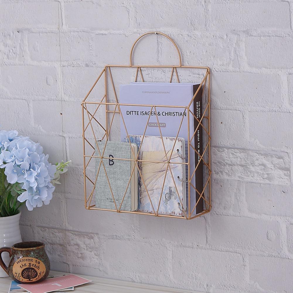 Iron Heavy Duty for Office Home Newspaper Holder Bookshelf Desktop Organizer Rack File Holder