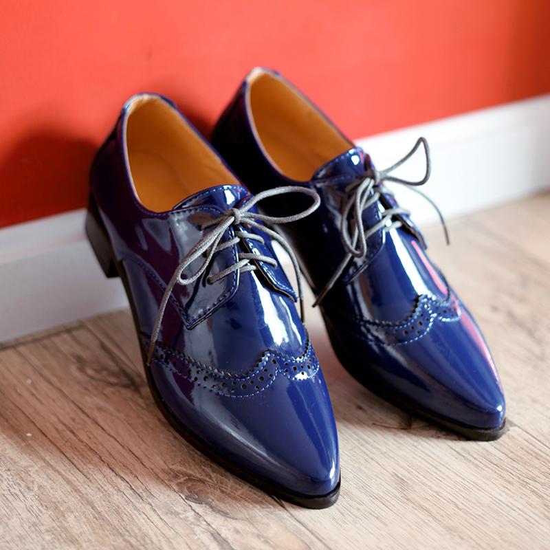 Women's Loafers Flat Shoes Casual PU Leather Oxford Shoes For Women Lace Up Flat Shoes Female Comfortable Spring Autumn Designer