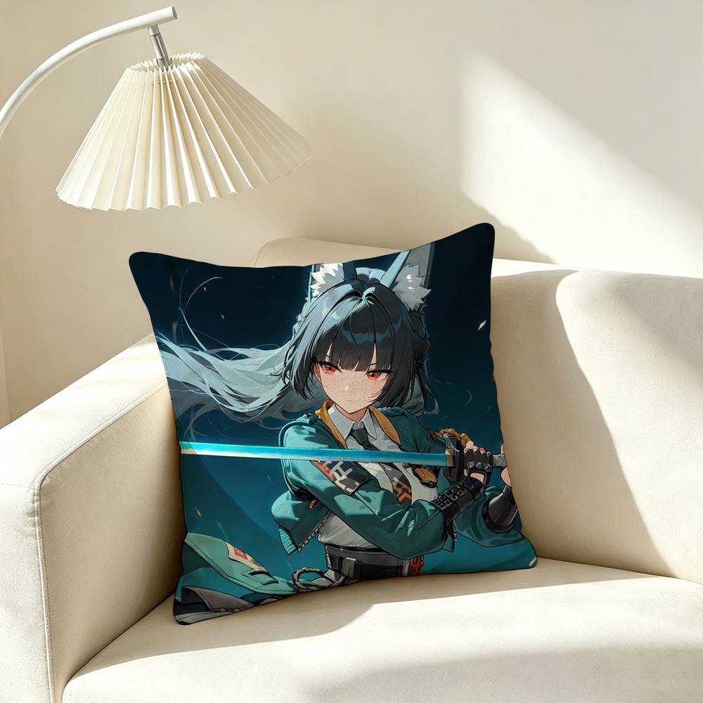 H-Hoshimi Miyabi Zenless Zone Zero Pillow Case Square Double-Sided Sofa Cushion Cover Bedroom Bedside Pillow