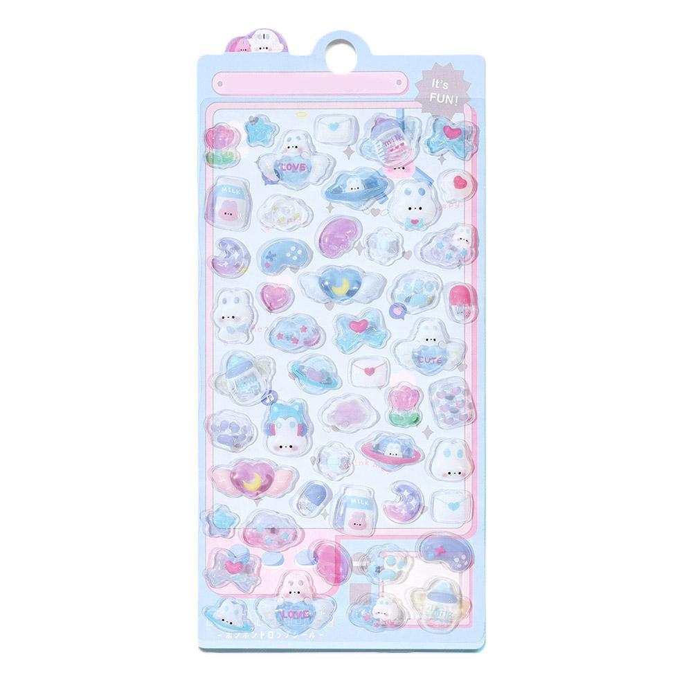 3D Cute Cartoon Animal Scrapbooking Girl Relief Stickers Sparkling Crystal Decorations for Children Phone Case DIY Craft
