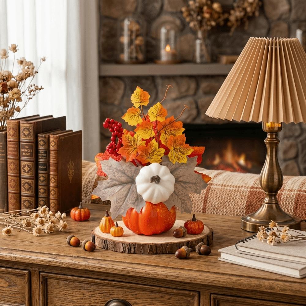 DIY Halloween Ornaments Maple Leaf Desk Ornaments Fall Harvest Decorations Party Decorations