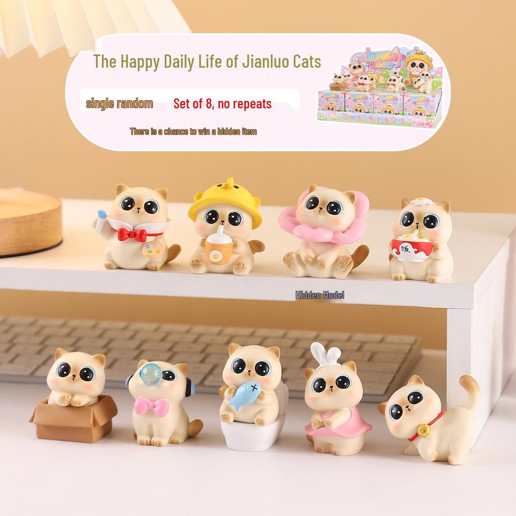 Chao Wan Super Stable Emotion Little Fairy Luo - Second Wave Flocked Blind Box Cute Desktop Decoration Ornament.
