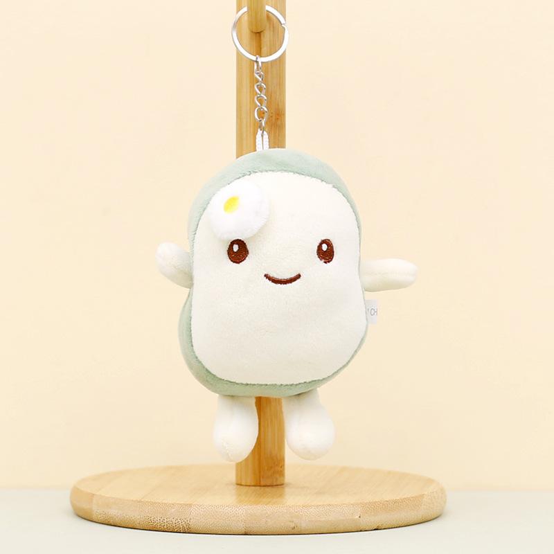 Plush Lovely Bread Toy Keychain Cute Cartoon Figure Bag Charm Adorable Short Plush Doll